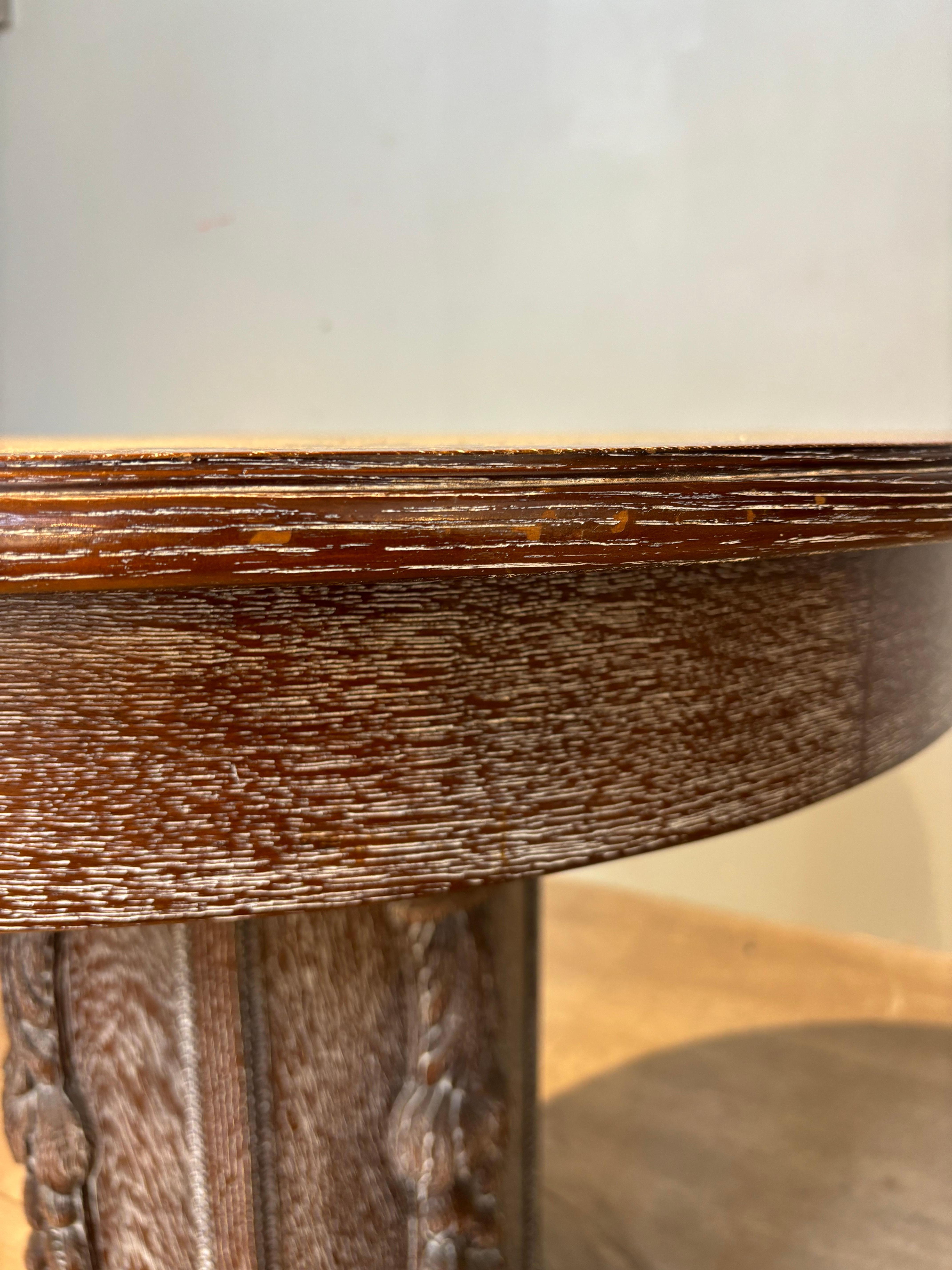 Center table in limed oak attributed to Jean Charles Moreux For Sale 10