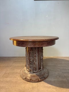Center table in limed oak attributed to Jean Charles Moreux