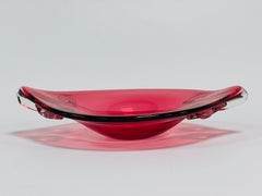 Center table in Murano glass red Archimede Seguso circa 1950