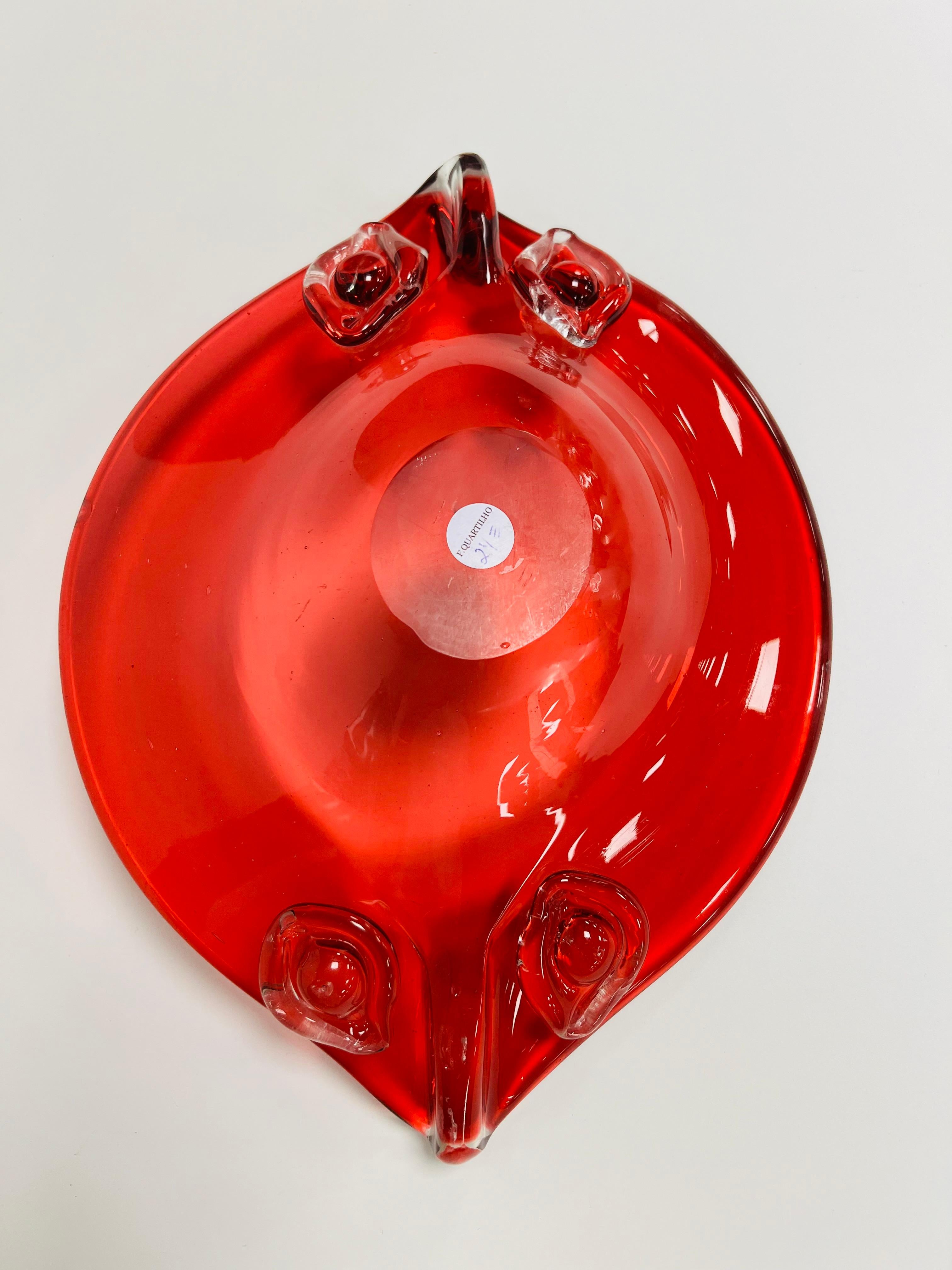 Mitteltisch aus Murano Glas rot Archimede Seguso um 1950 (Italienisch) im Angebot