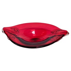 Center table in Murano glass red Archimede Seguso circa 1950