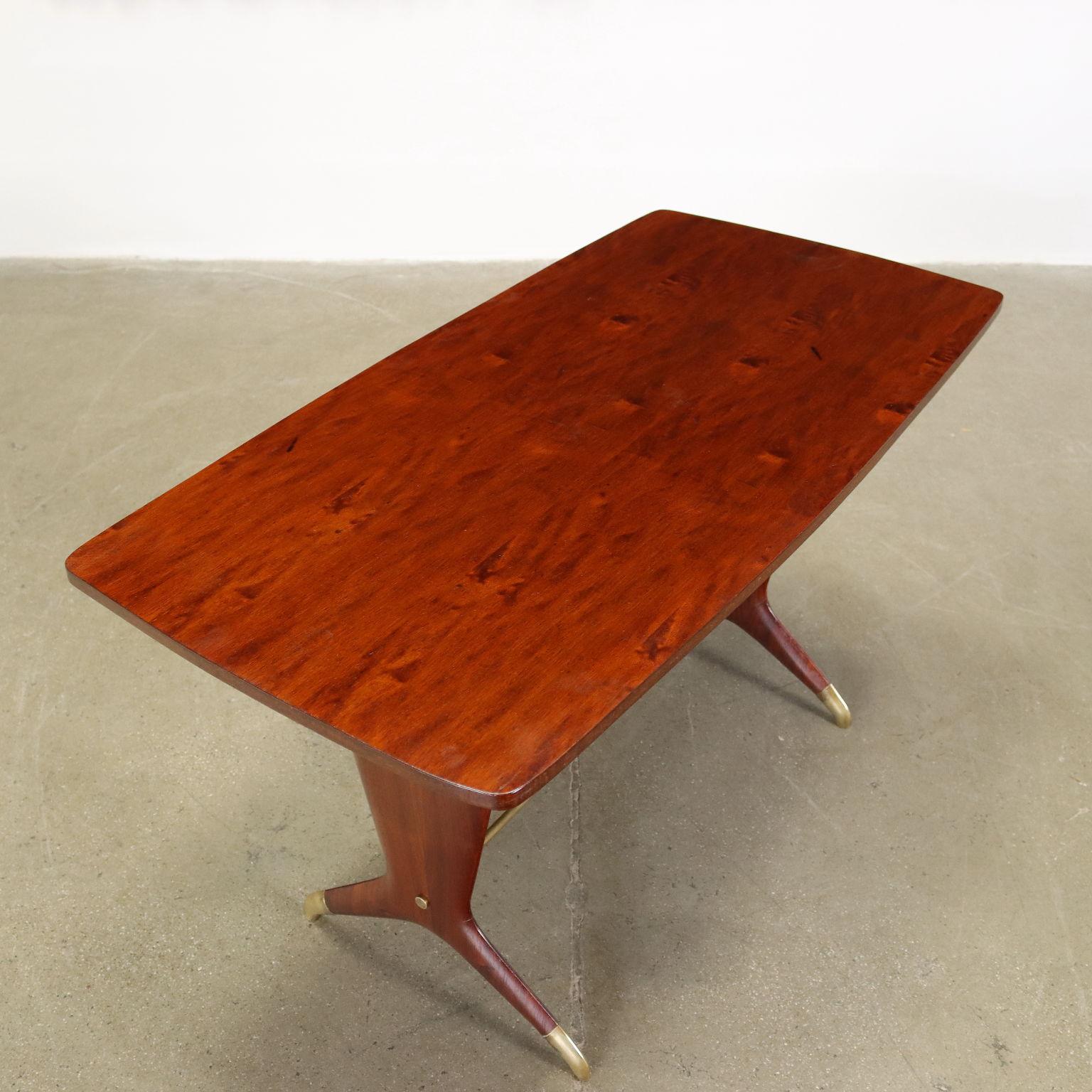 Mid-Century Modern Center Table Mahogany Italy 1950s-1960s For Sale