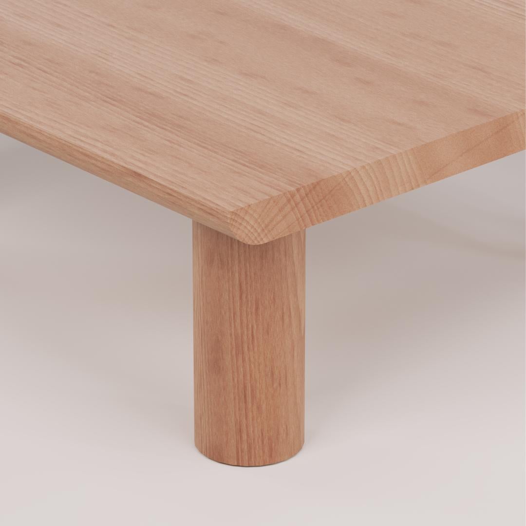 Scandinavian Modern Center Table Natural Wood For Sale