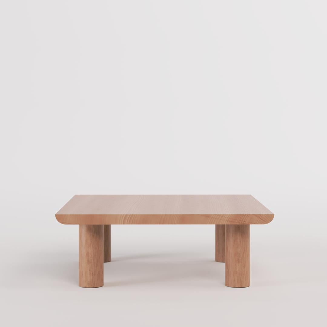 Hand-Crafted Center Table Natural Wood For Sale