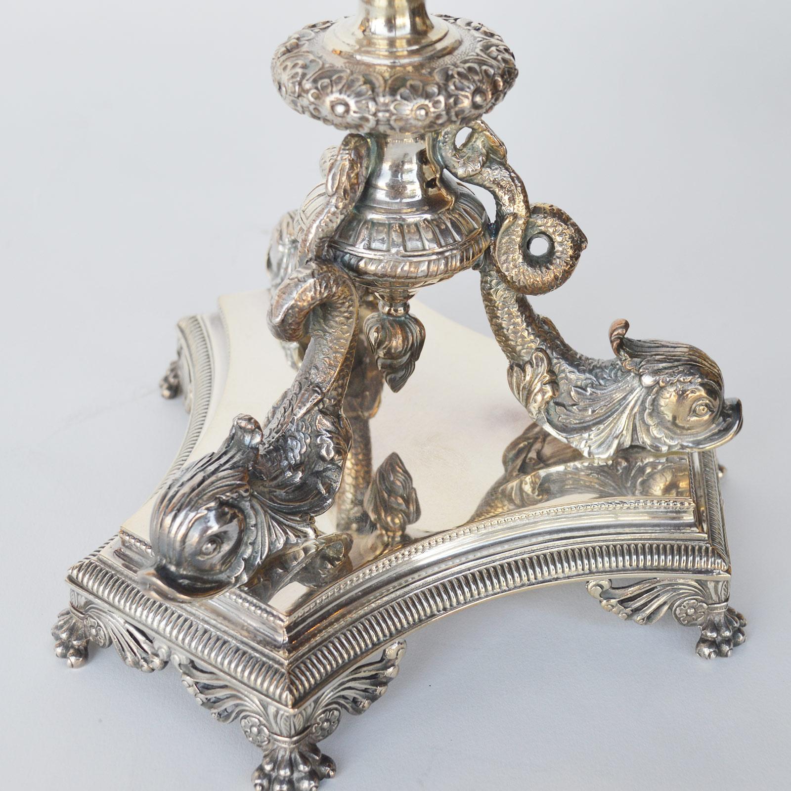 Tafelaufsatz aus Silber und geschliffenem Kristall, spätes 19. Jahrhundert im Angebot 3