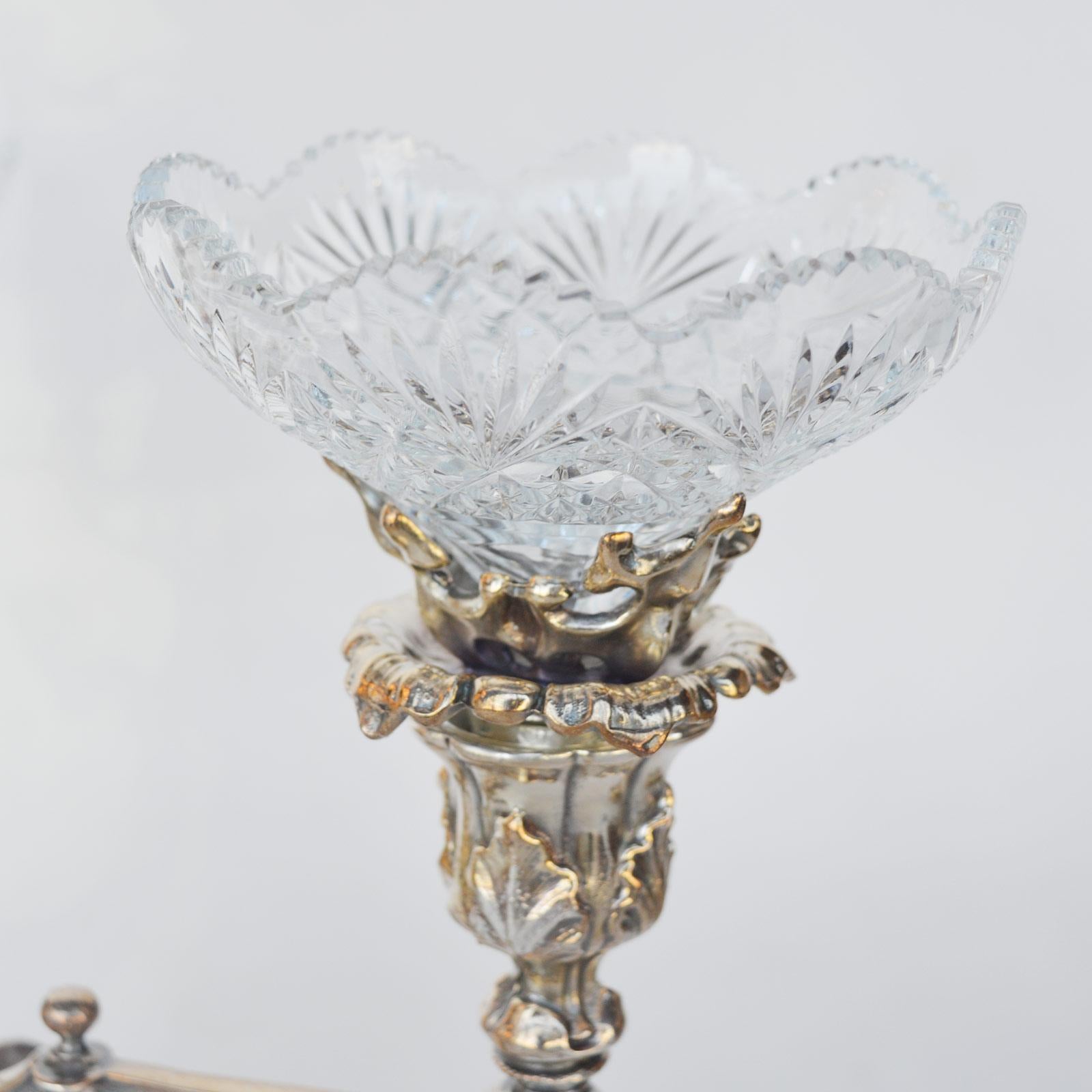 Center Table Silver & Cut Crystal Set, Late 19th Century For Sale 1