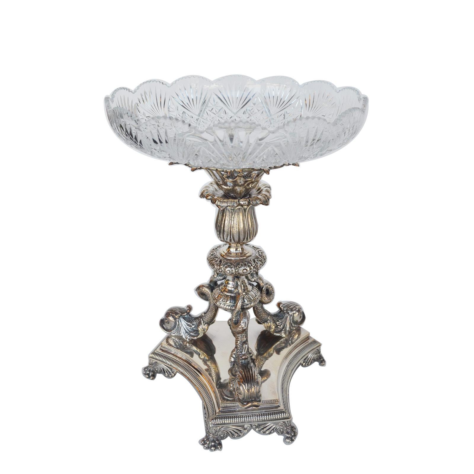 Center Table Silver & Cut Crystal Set, Late 19th Century For Sale 3