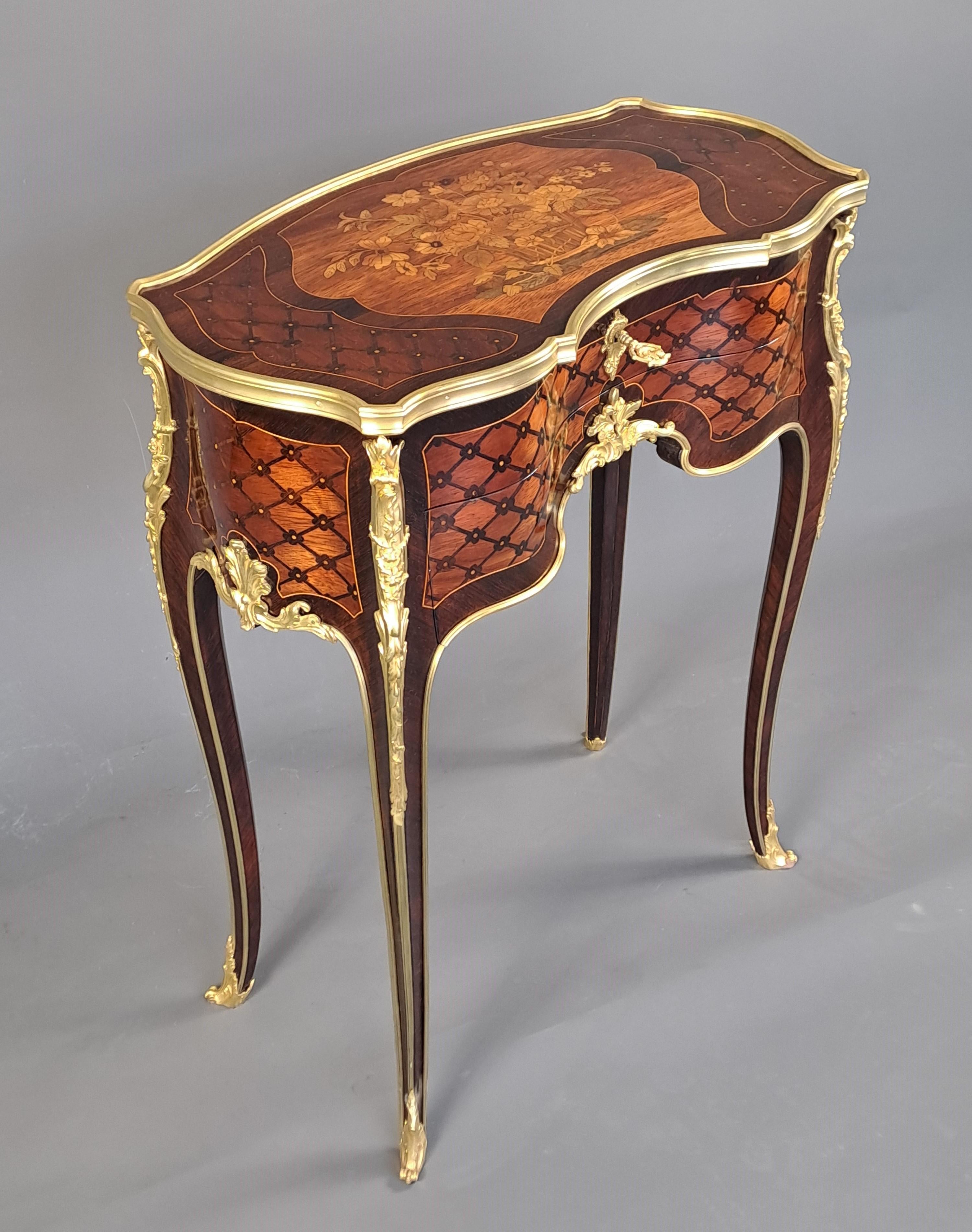 French Center Table Stamped François Linke For Sale