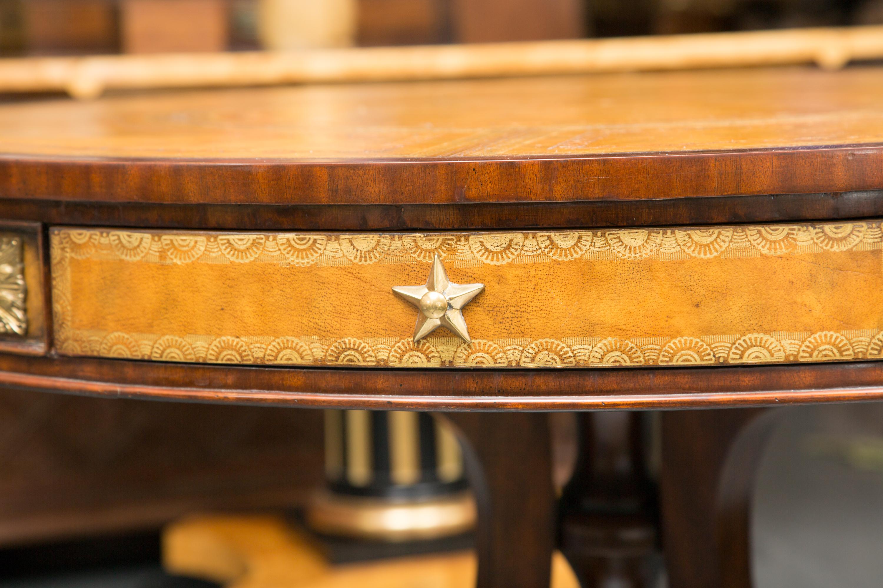 Center Table with Leather Inset and Gilt Decoration 1