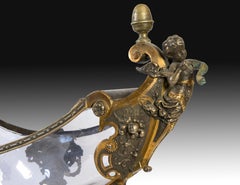 Mittelstück, Boot segeln. Calamine, Glas. 19. Jahrhundert.