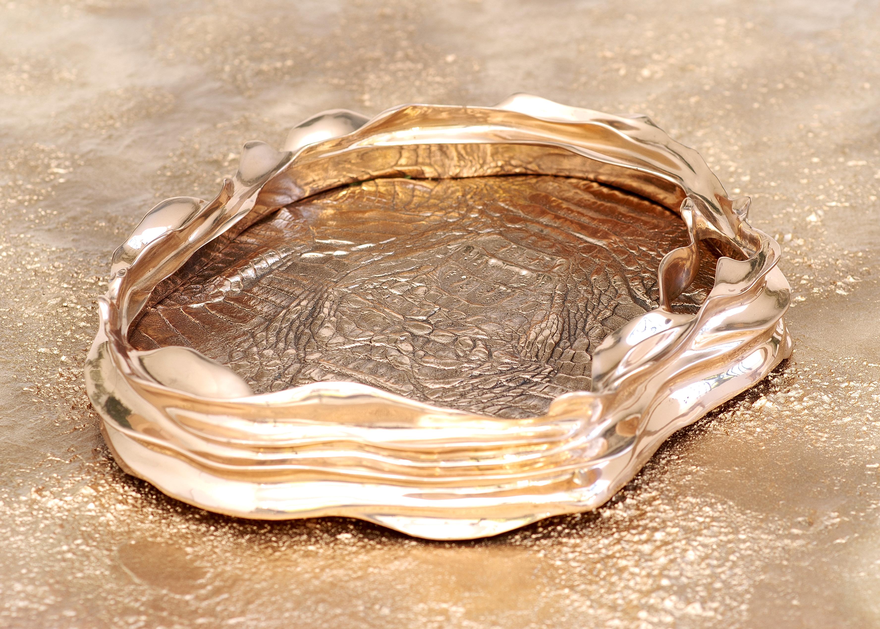 Brazilian Centerpiece Bowl in Polished Bronze by FAKASAKA Design For Sale