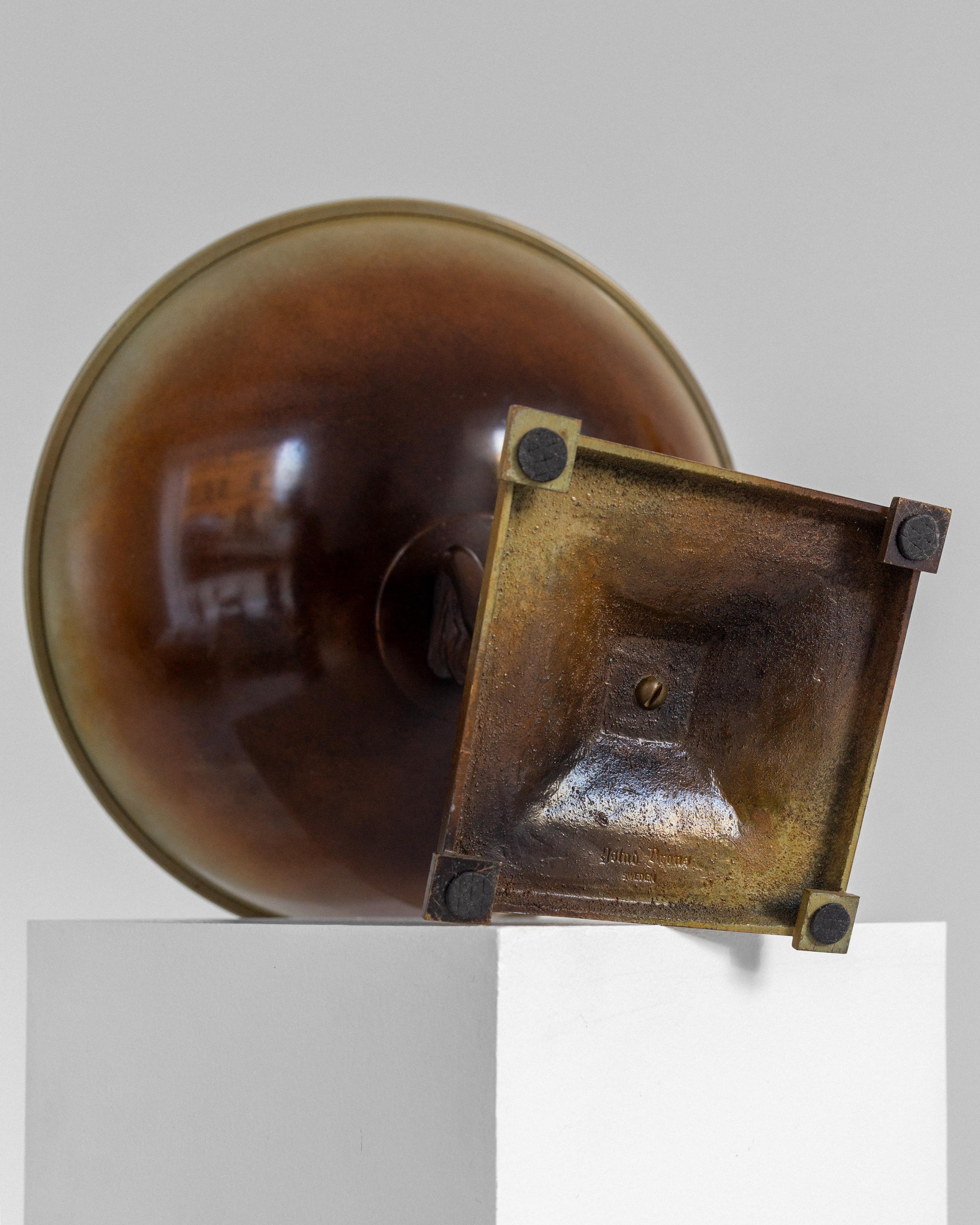 Tafelaufsatz Bronzeschale auf Fuß mit Meerjungfrau von Ystad Metall, schwedisches Art déco im Angebot 3