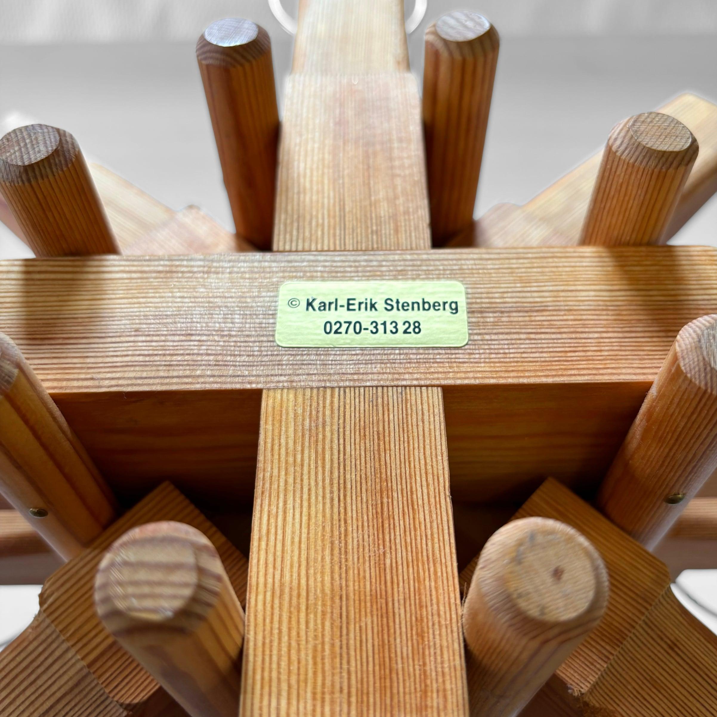 Centerpiece candelabra by Karl-Erik Stenberg, pine with 12 candleholders, 1970s For Sale 3