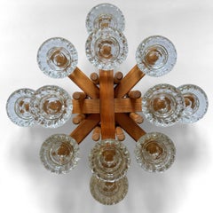 Centerpiece candelabra by Karl-Erik Stenberg, pine with 12 candleholders, 1970s