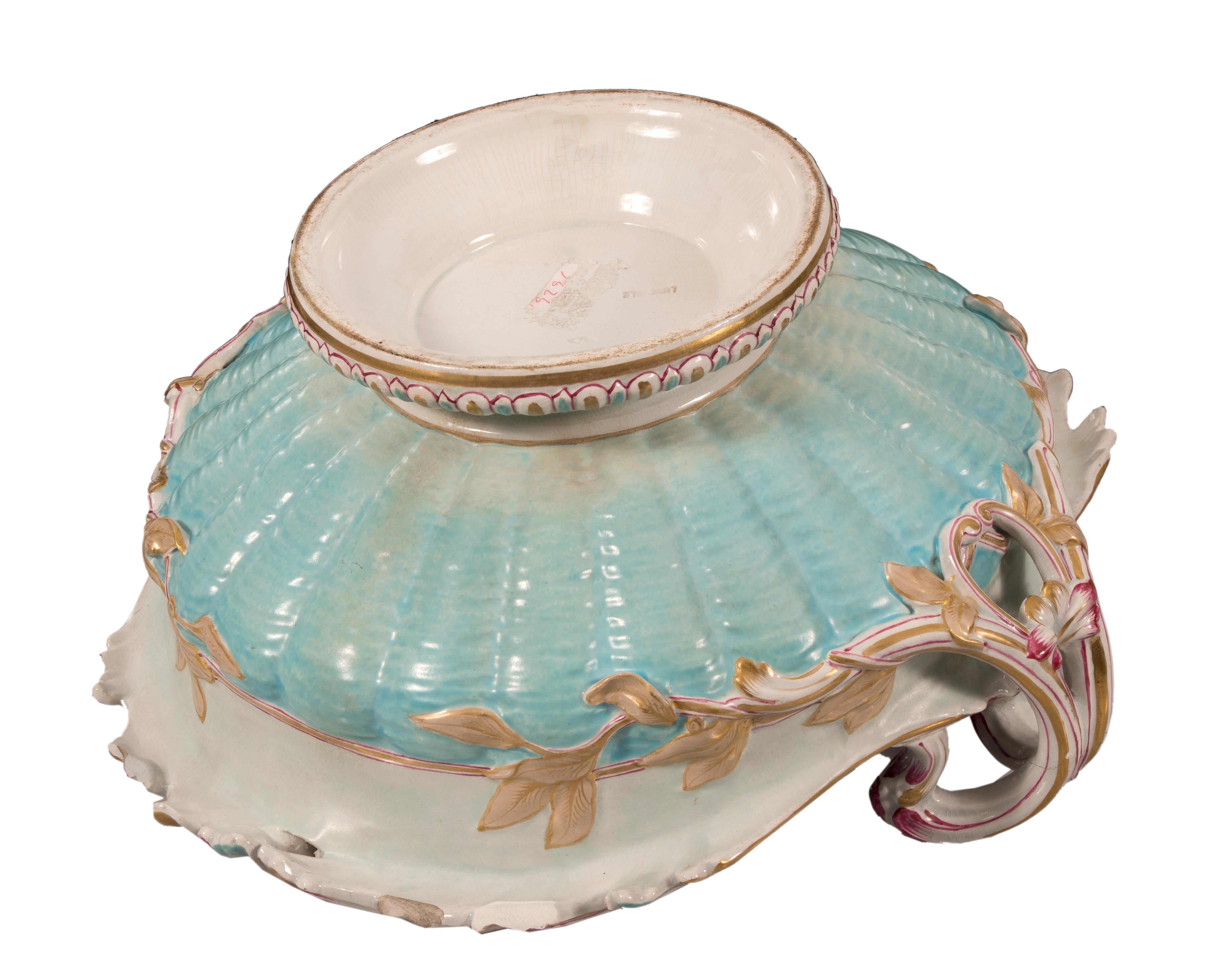 European Centerpiece, Ceramic, Possibly Lunéville, France, 19th Century For Sale