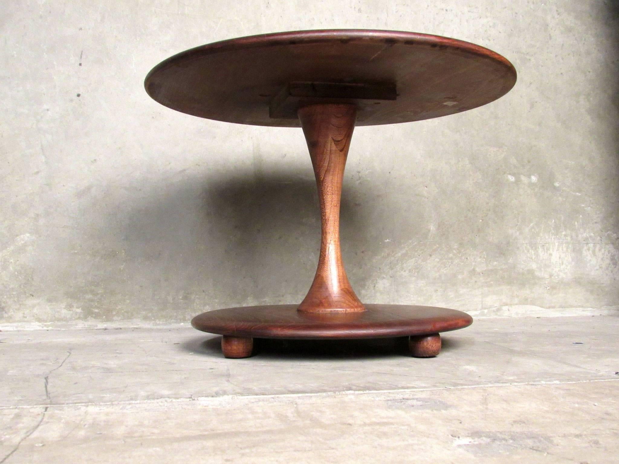 Walnut table with tulip baseLane Furniture from 1957.   Unusual earlier piece by Lane Furniture in the manner of Nanna Ditzel's 'Toadstool' Table of the same era.  In very good original condition.