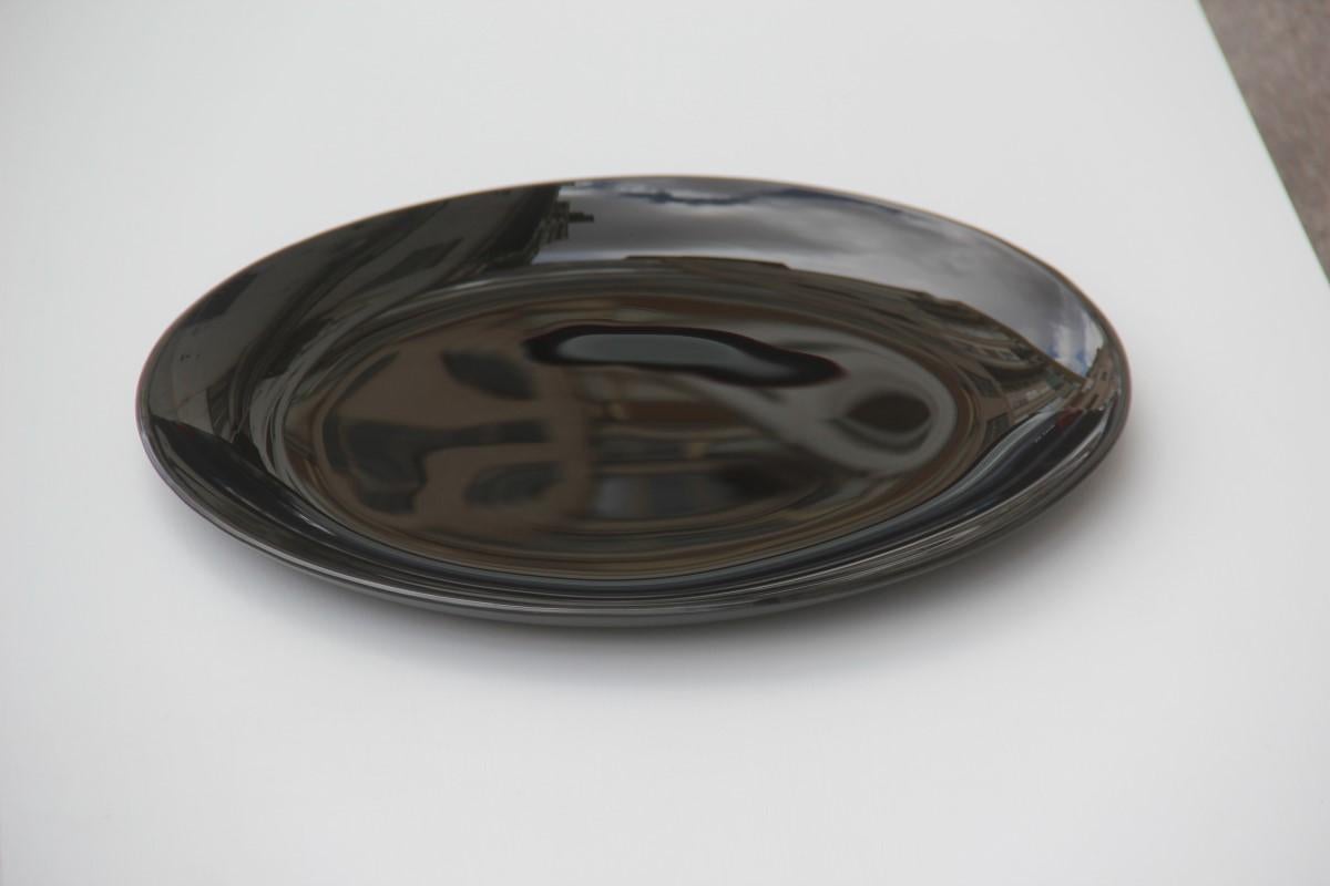 Centerpiece Fontana Arte Max Ingrand Black Mirrored Colored Bent Cut Glass 2241 For Sale 1