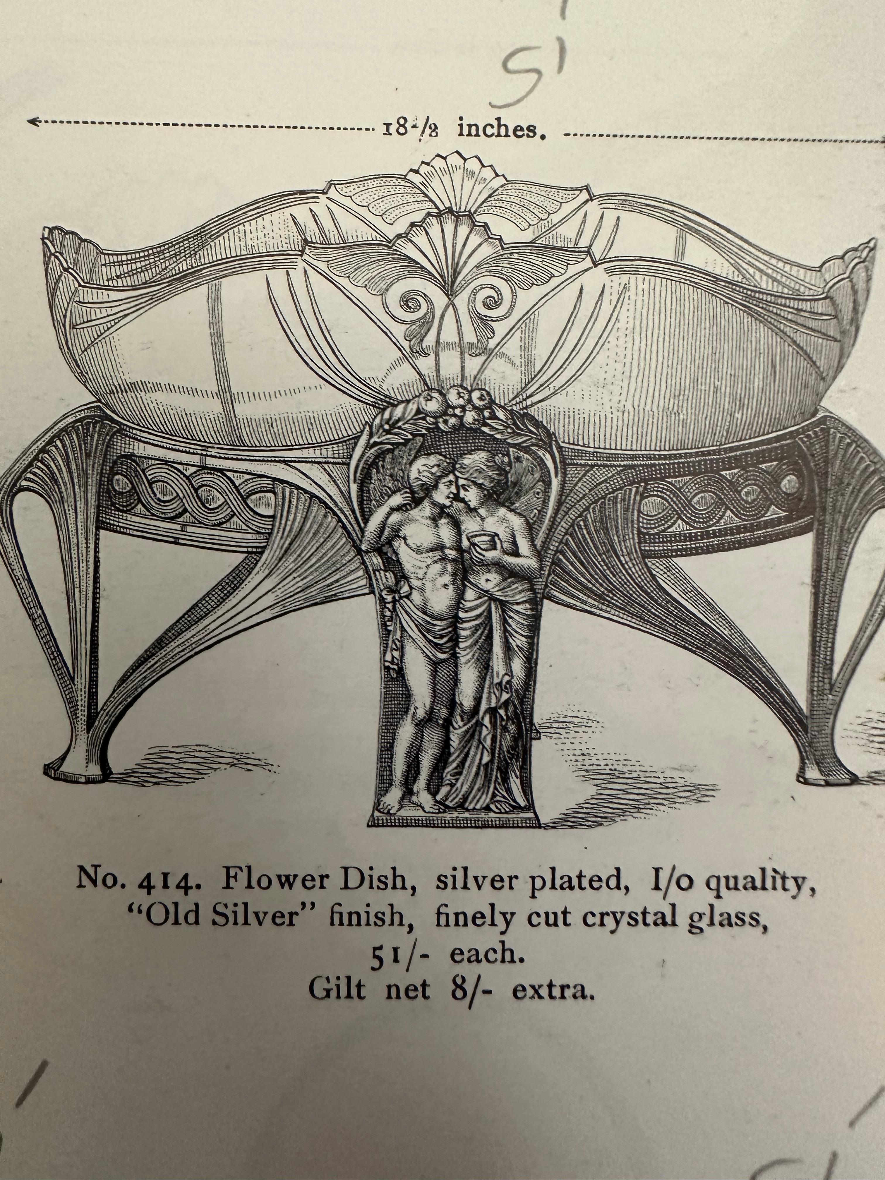 Centrotavola, Tedesco, Jugendstil, Art Nouveau, Liberty, 1900 (Pagina 364 del libro WMF) in vendita 8
