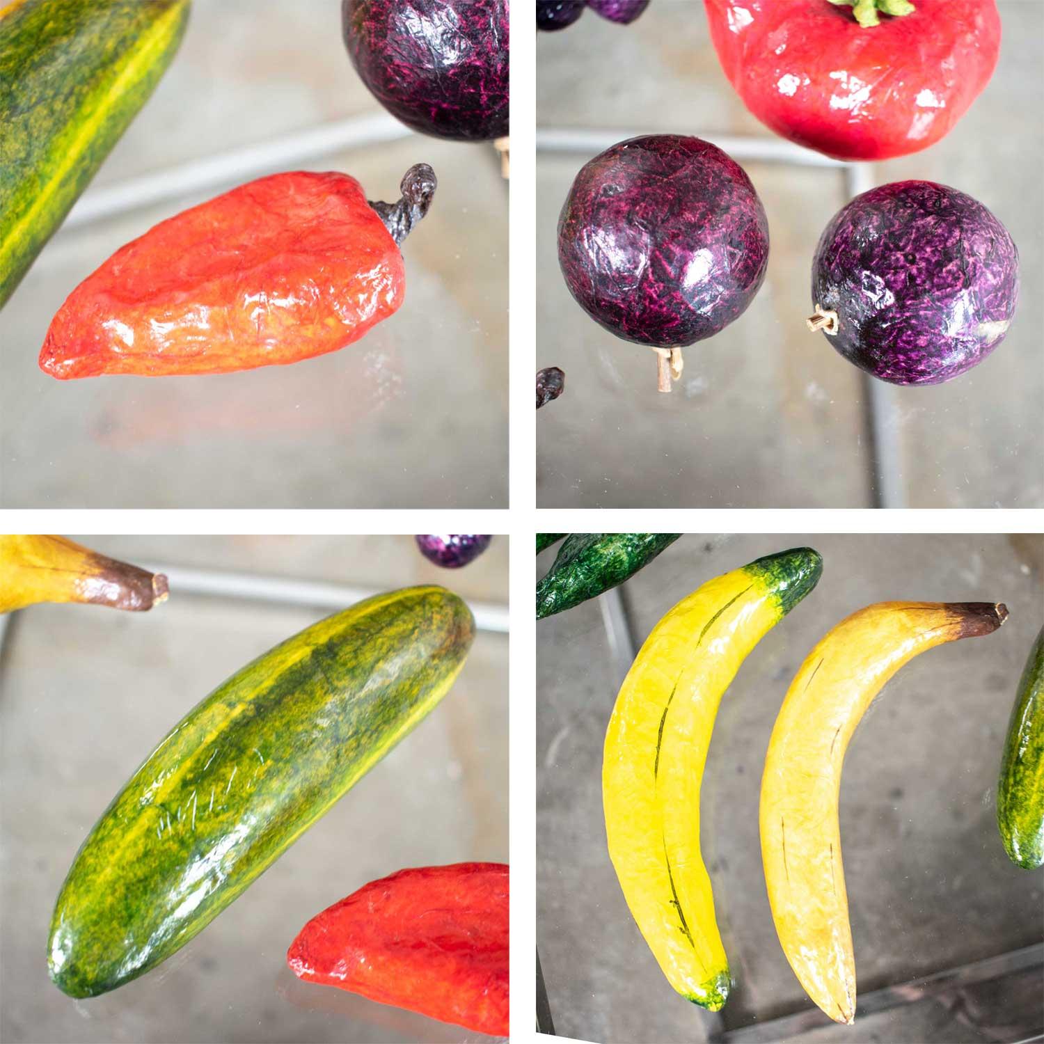 Tafelaufsatz Glasschale Pappmaché Obst & Gemüse Plus Keramik Cantaloupe im Angebot 3