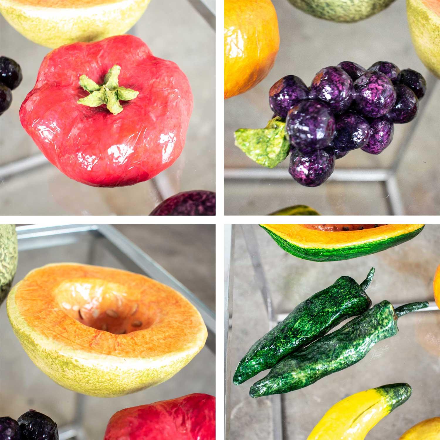 Tafelaufsatz Glasschale Pappmaché Obst & Gemüse Plus Keramik Cantaloupe im Angebot 4