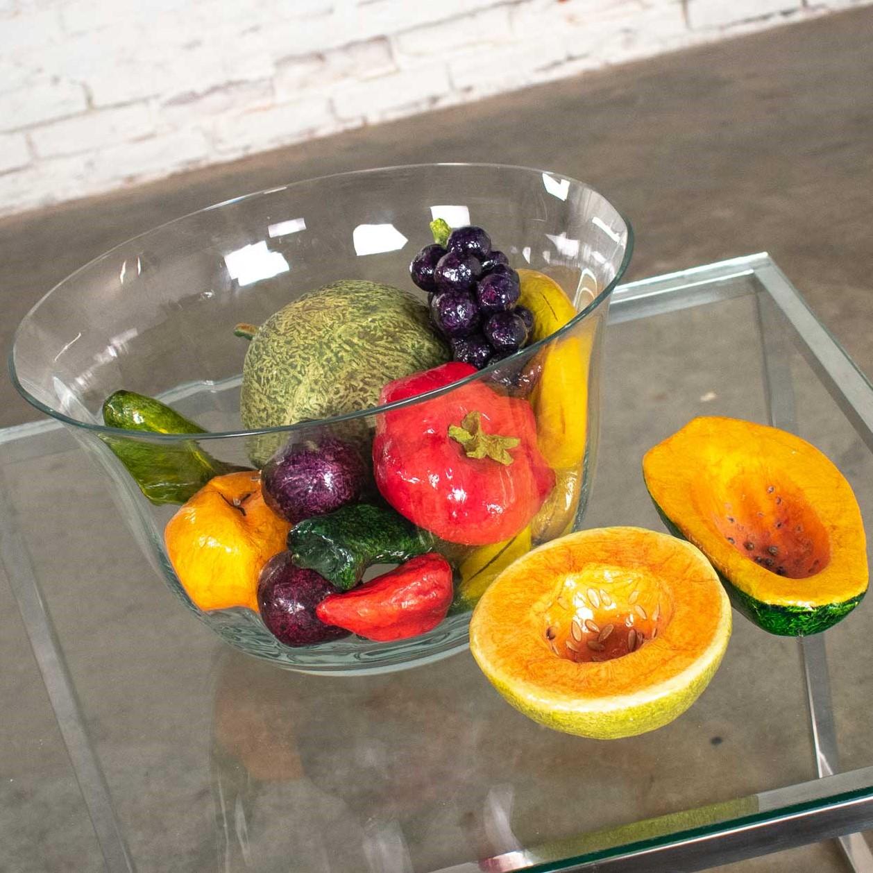 glass fruit and vegetables