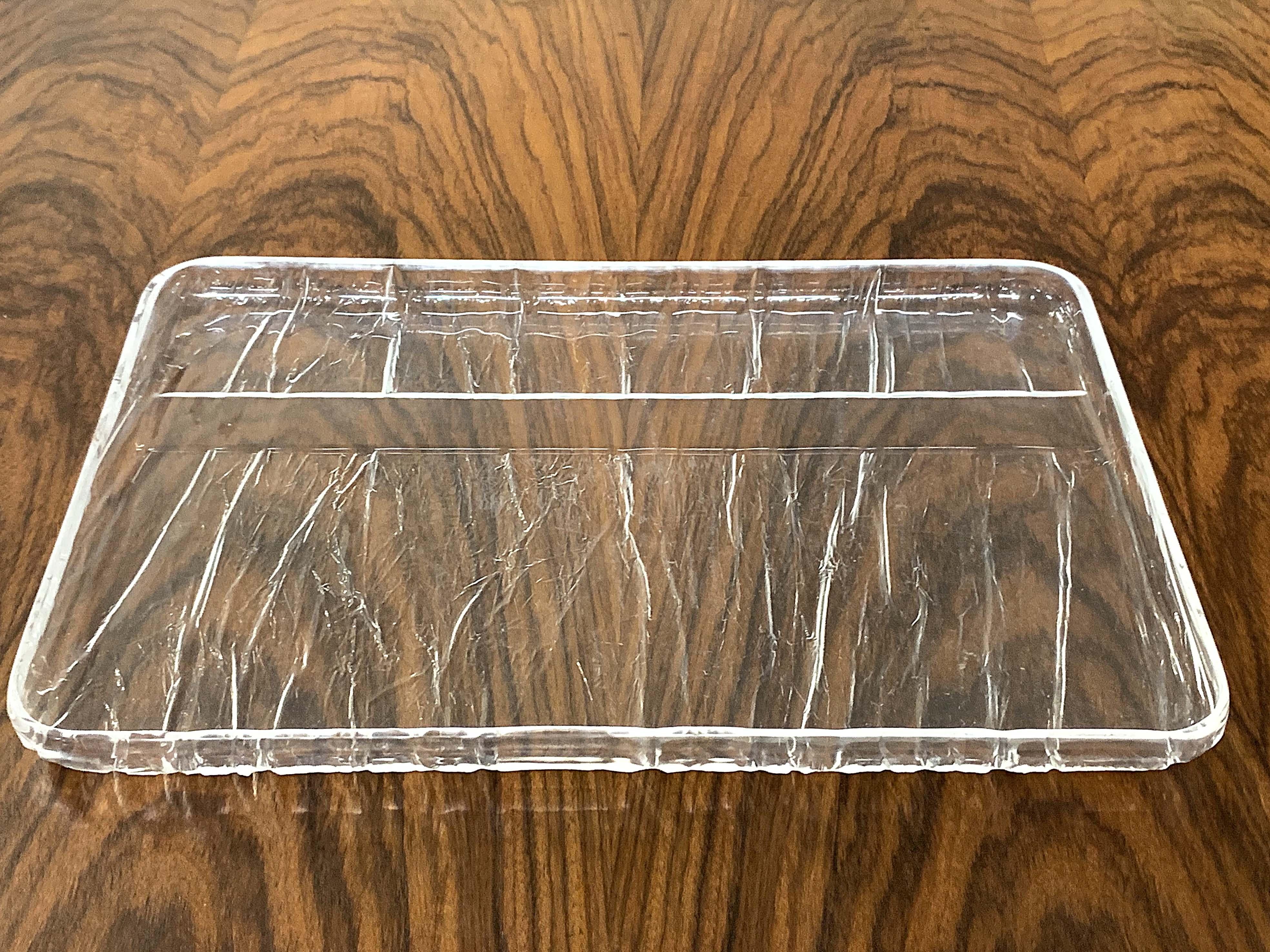 Centerpiece Ice Effect Tray Lucite Willy Rizzo Style,  Italy, 1970s 5