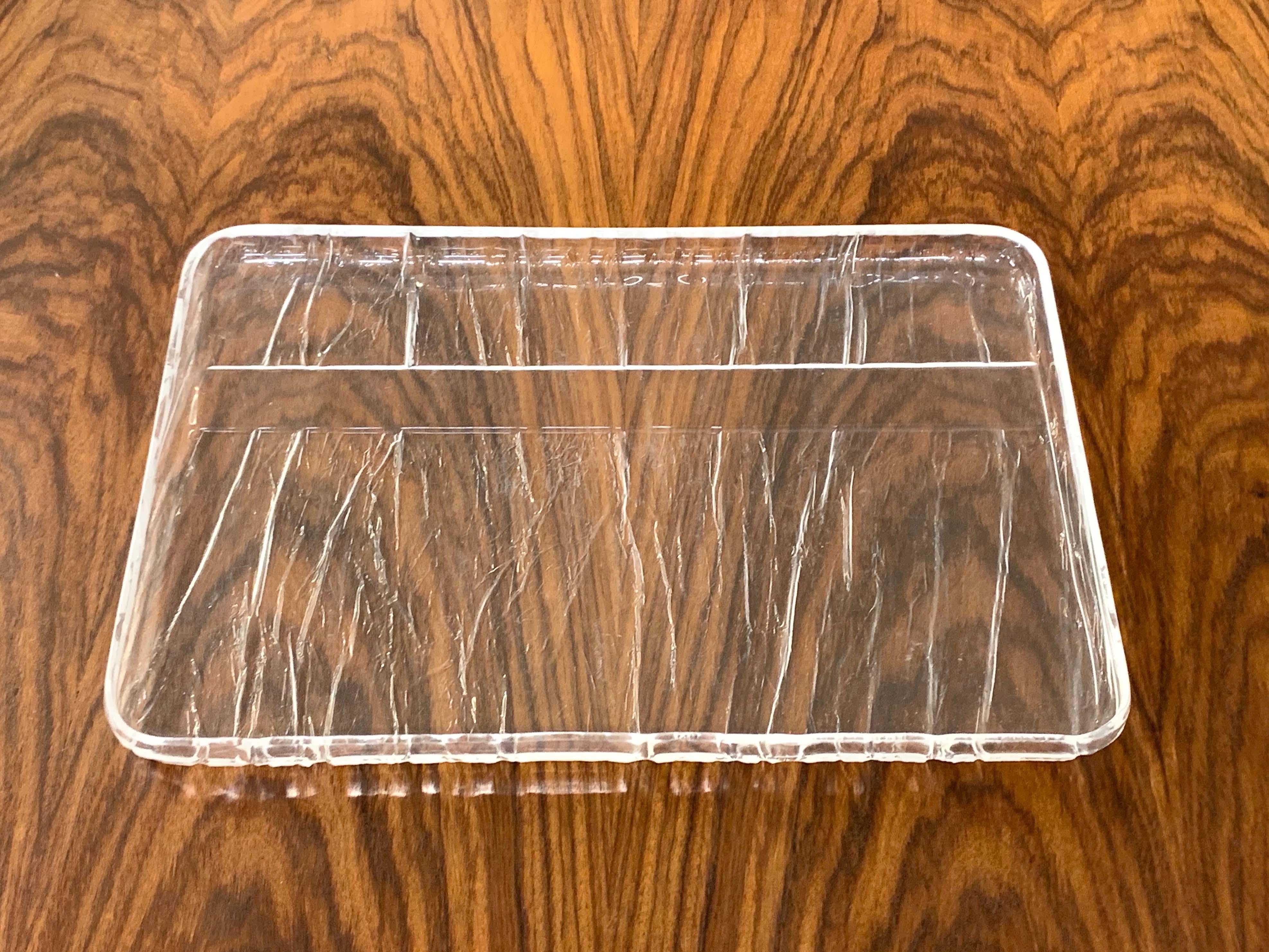 Italian Centerpiece Ice Effect Tray Lucite Willy Rizzo Style,  Italy, 1970s