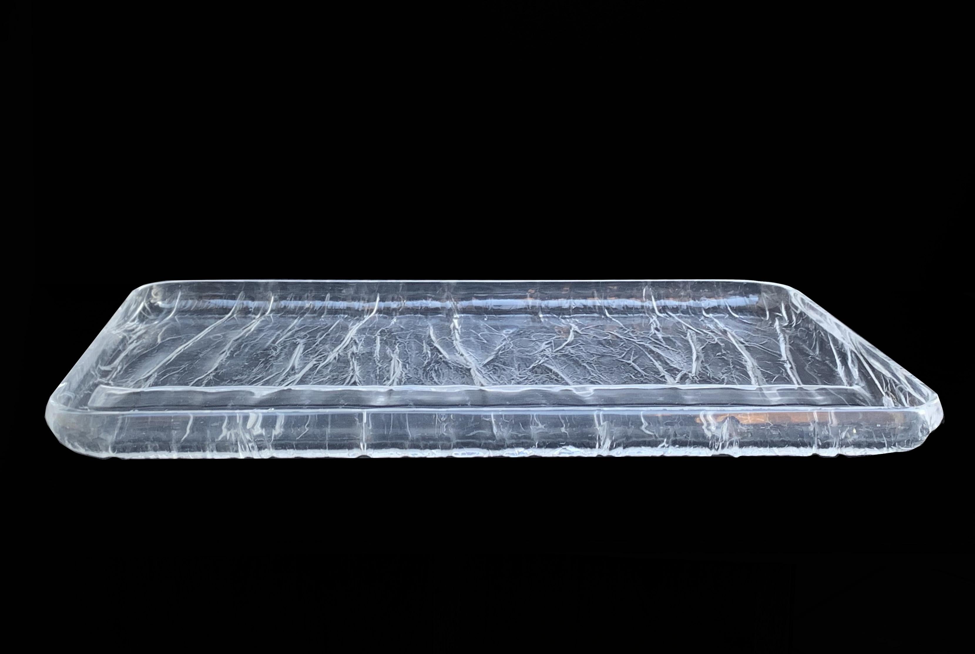 Centerpiece Ice Effect Tray Lucite Willy Rizzo Style,  Italy, 1970s 4