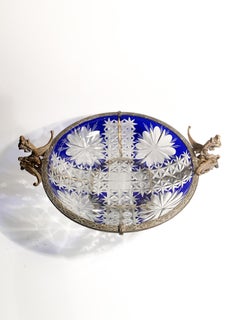 Centerpiece in Bohemian Crystal and Sculpted Bronze from the Early XX Century