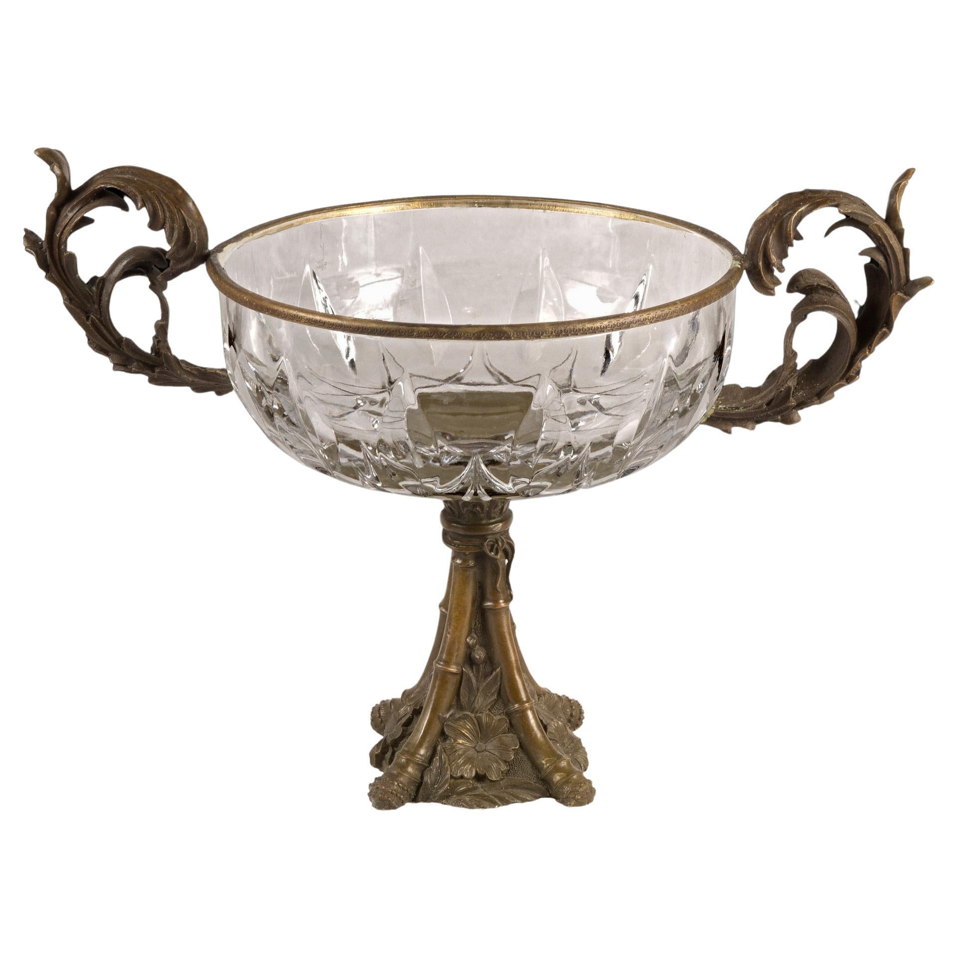 Centre de table en bronze et verre, moulage à la cire perdue en bronze en vente