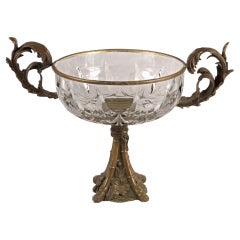 Centerpiece in Bronze and Glass, Lost Wax Casting of Bronze