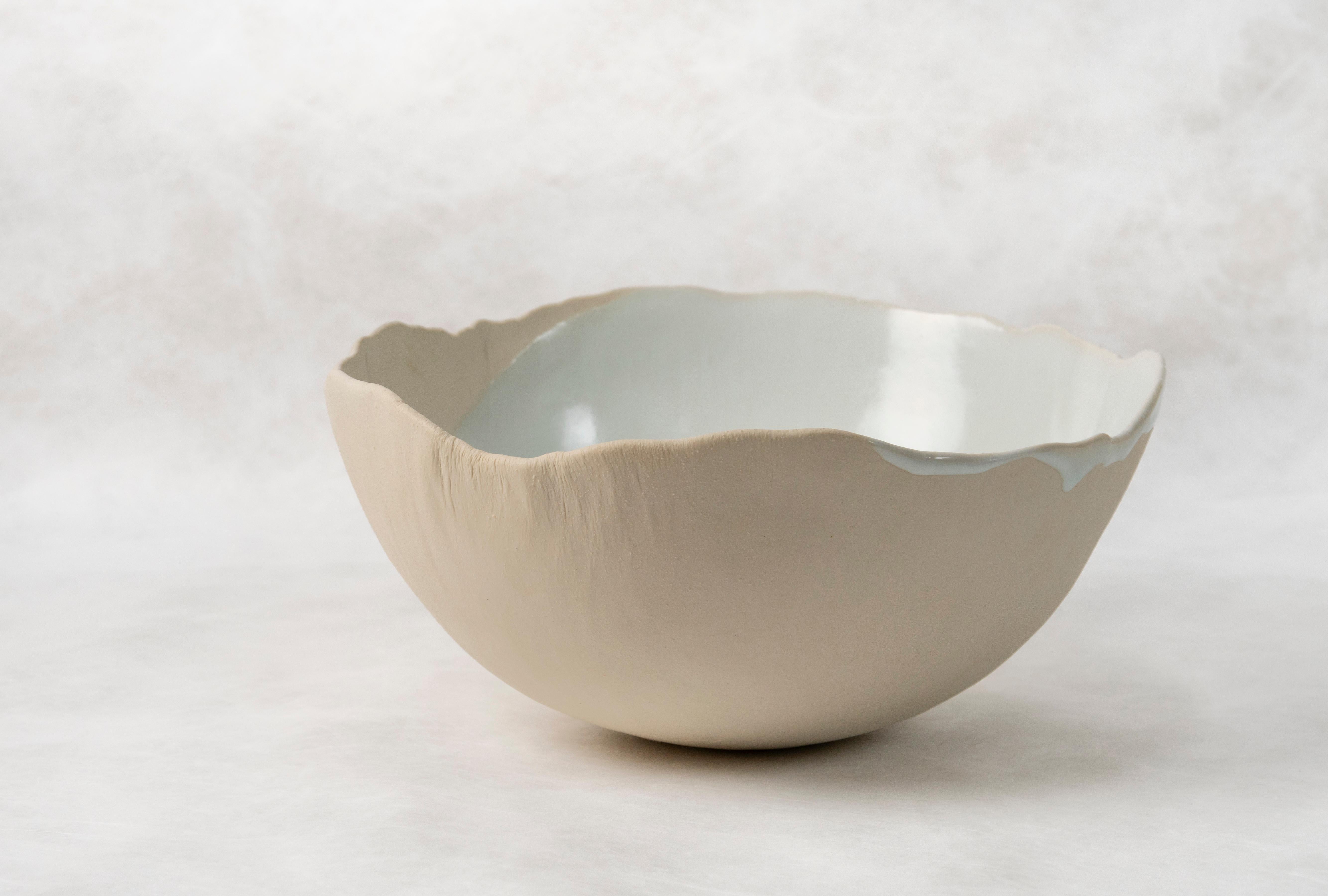 A large bowl in Bavarian porcelain with white glaze 