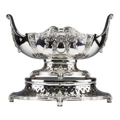 Centrotavola in argento Sterling sulla sua Germania dormiente Fine Ottocento