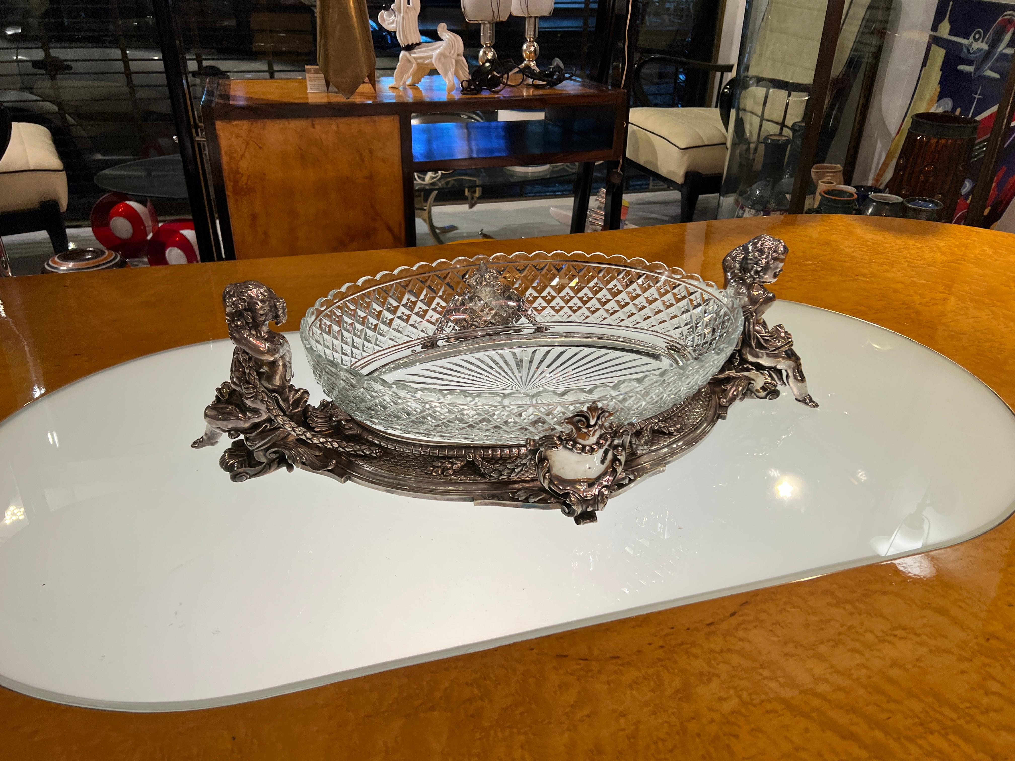 Centerplace, Sign: Christofle 
Metal: silver plated bronze
We have specialized in the sale of Art Deco and Art Nouveau and Vintage styles since 1982. If you have any questions we are at your disposal.
Pushing the button that reads 'View All From