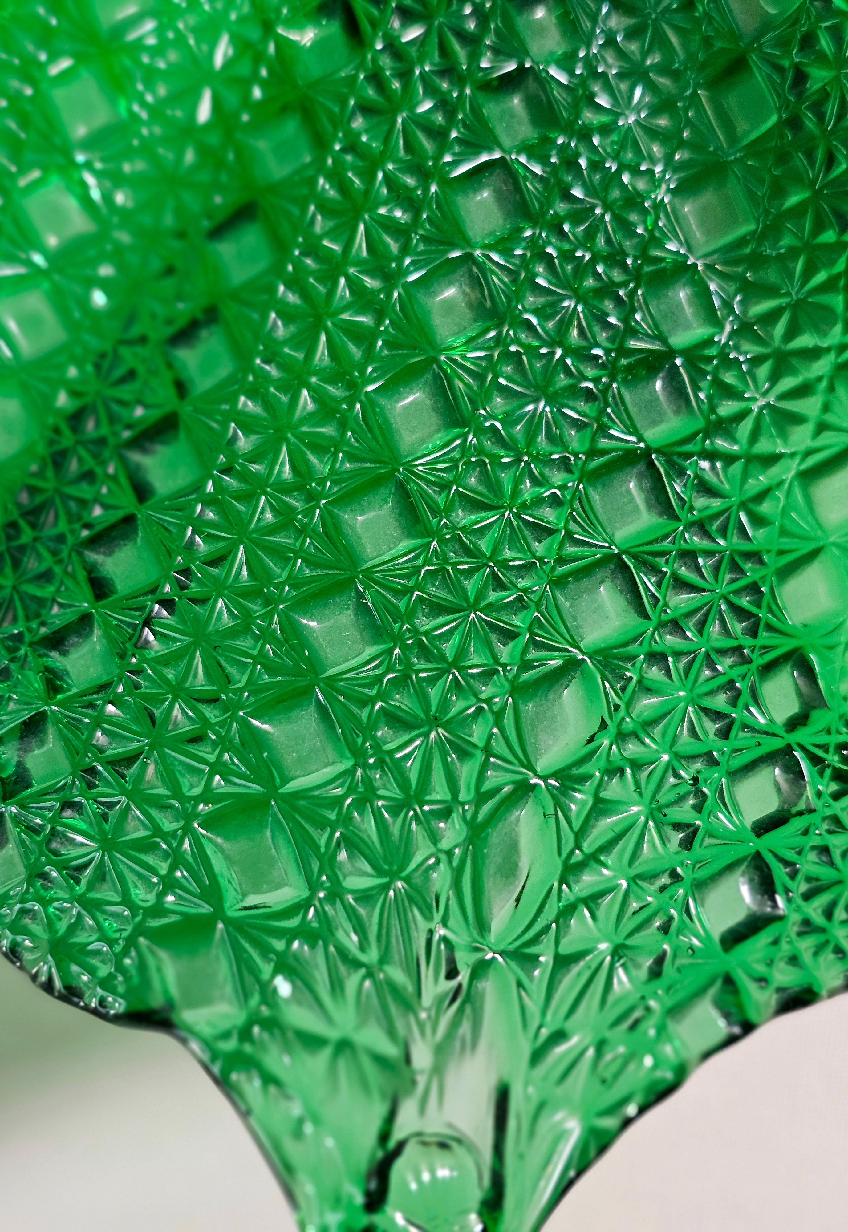 Centerpiece Multiform Murano Glass Green Midcentury Italian Design 1970s For Sale 4