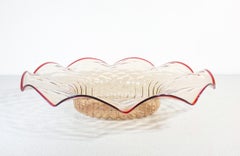 Assiette de centre de table, design de Vittorio Zecchin en verre de Murano soufflé, années 1940