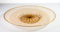Assiette de centre de table de Vittorio Zecchin en verre de Murano soufflé, années 1940