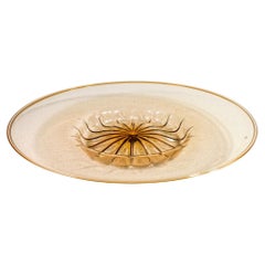 Centerpiece Plate, Design by Vittorio Zecchin in Blown Murano Glass, 1940s