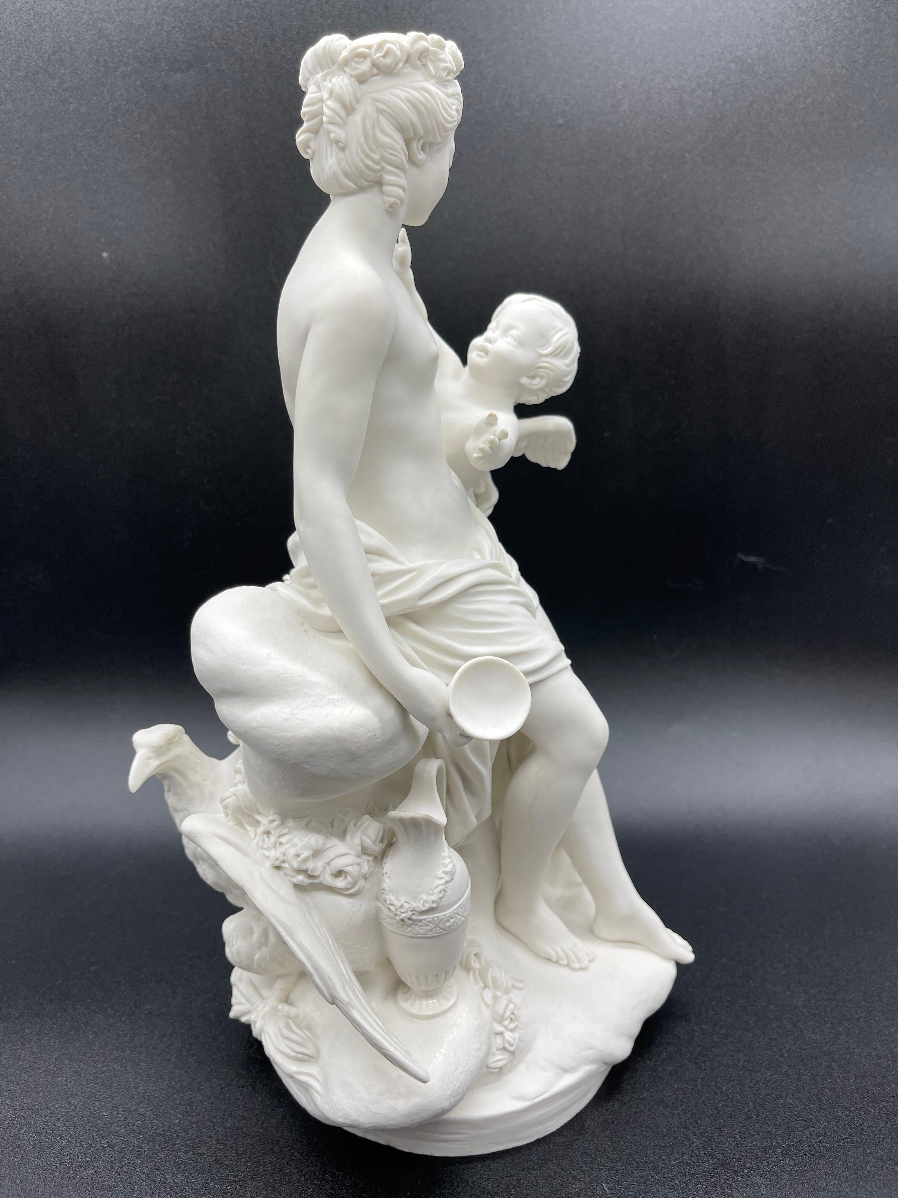 Centre de table Statue de Psyché et Cupidon en biscuit de Sèvres, années 1890, France en vente 5