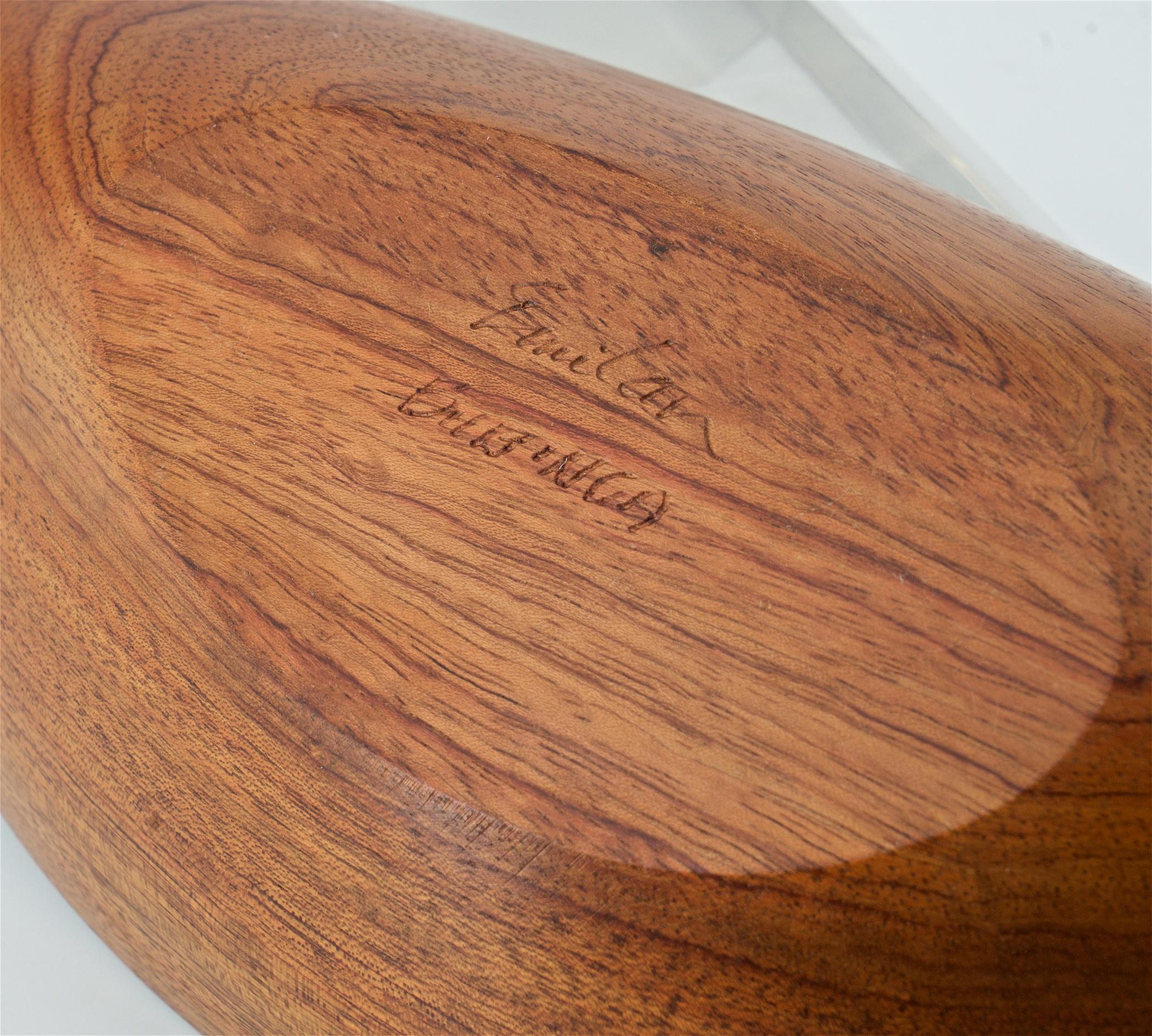 Centerpiece Rare Wood Fruit Bowl Mid 20th Century American Craftsman Design For Sale 2