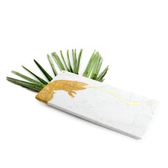 Centerpiece Platters Serverware White Carrara Yellow Siena Marble Brass Inlay