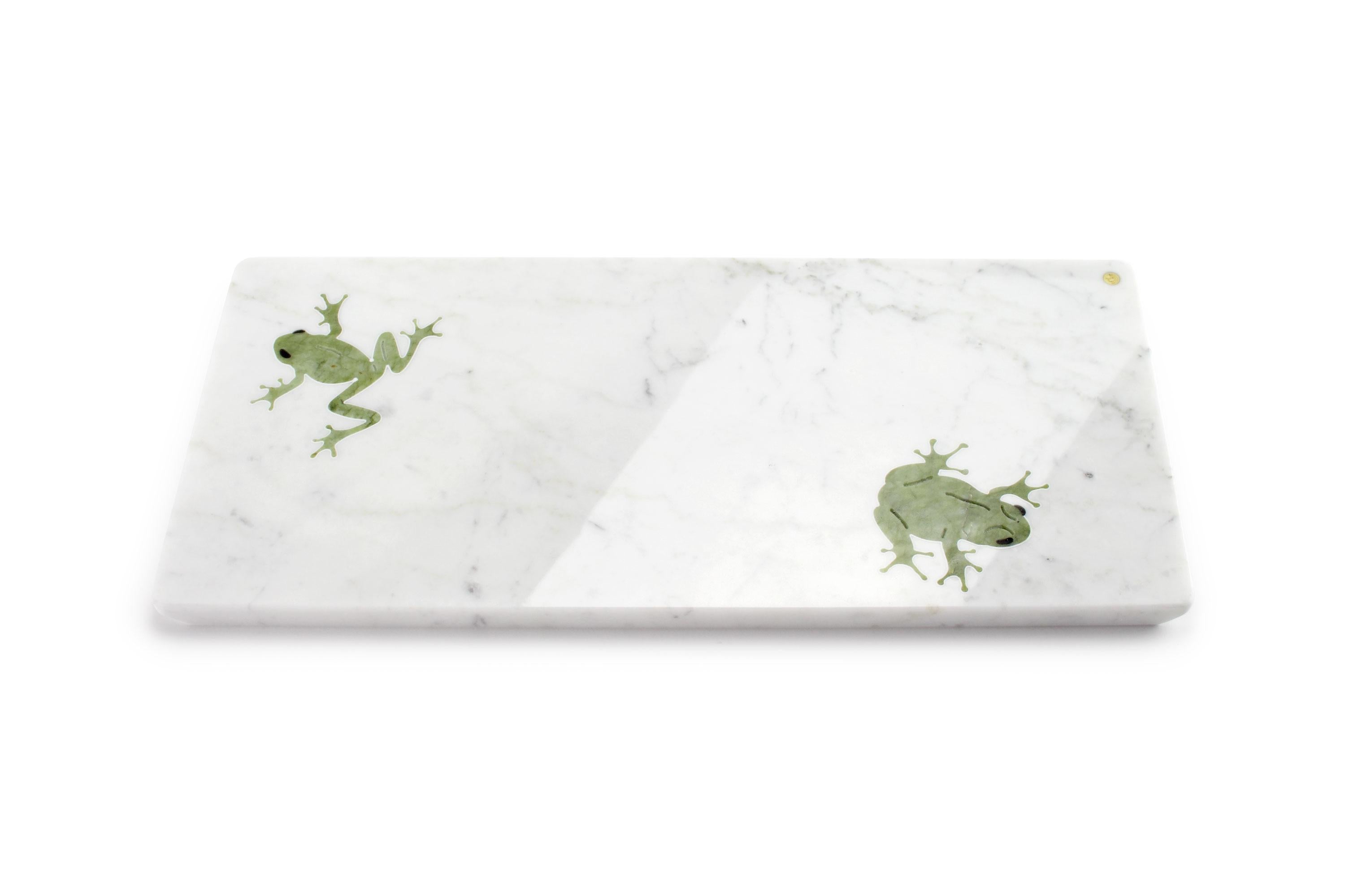 Italiano Centrotavola Piatti da tavola Bianco Marmo di Carrara Greene & Greene da collezione Italia in vendita