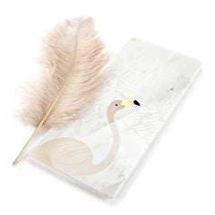 Centerpiece Serveware Platter White Carrara Marble Pink Onyx Flamingo Italy