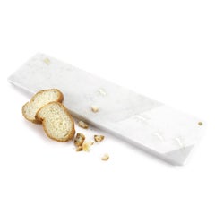 Centerpiece Plate Platters Serveware White Carrara Marble Brass Inlay Italy