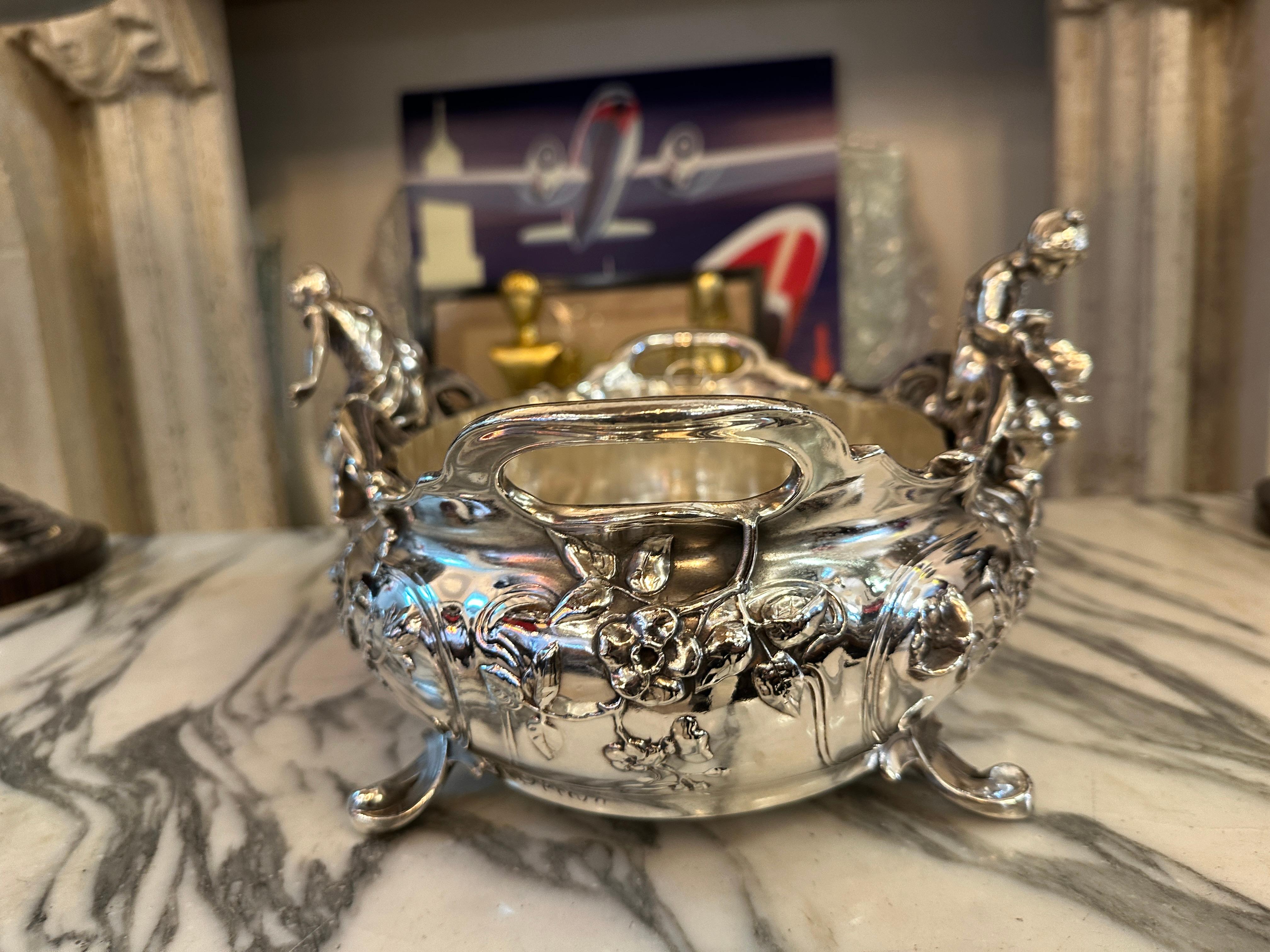 Panneau central : A. Perron, Art nouveau, Jugendstil, Moderismo, Liberty, 1900 en vente 4