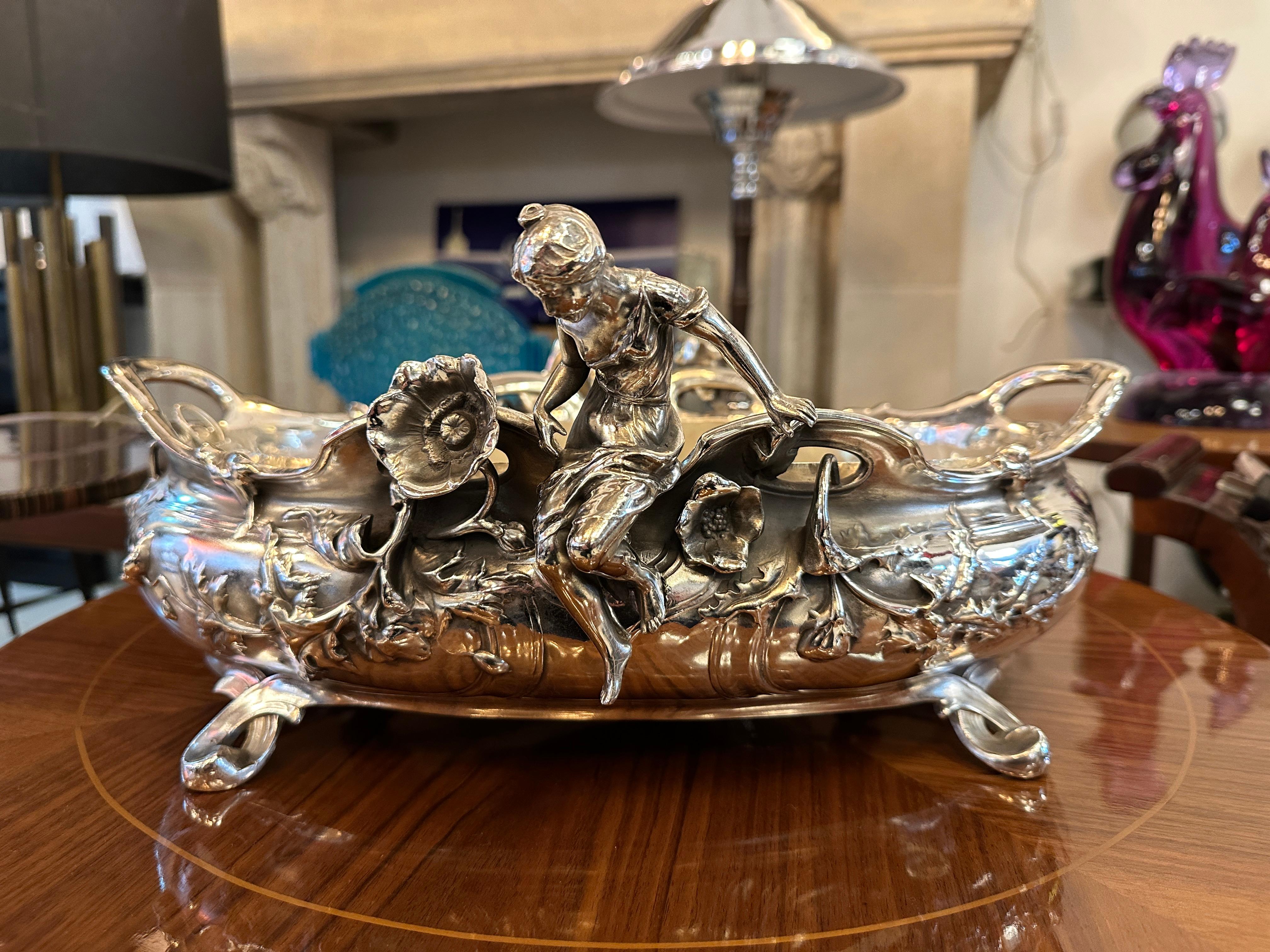Français Panneau central : A. Perron, Art nouveau, Jugendstil, Moderismo, Liberty, 1900 en vente