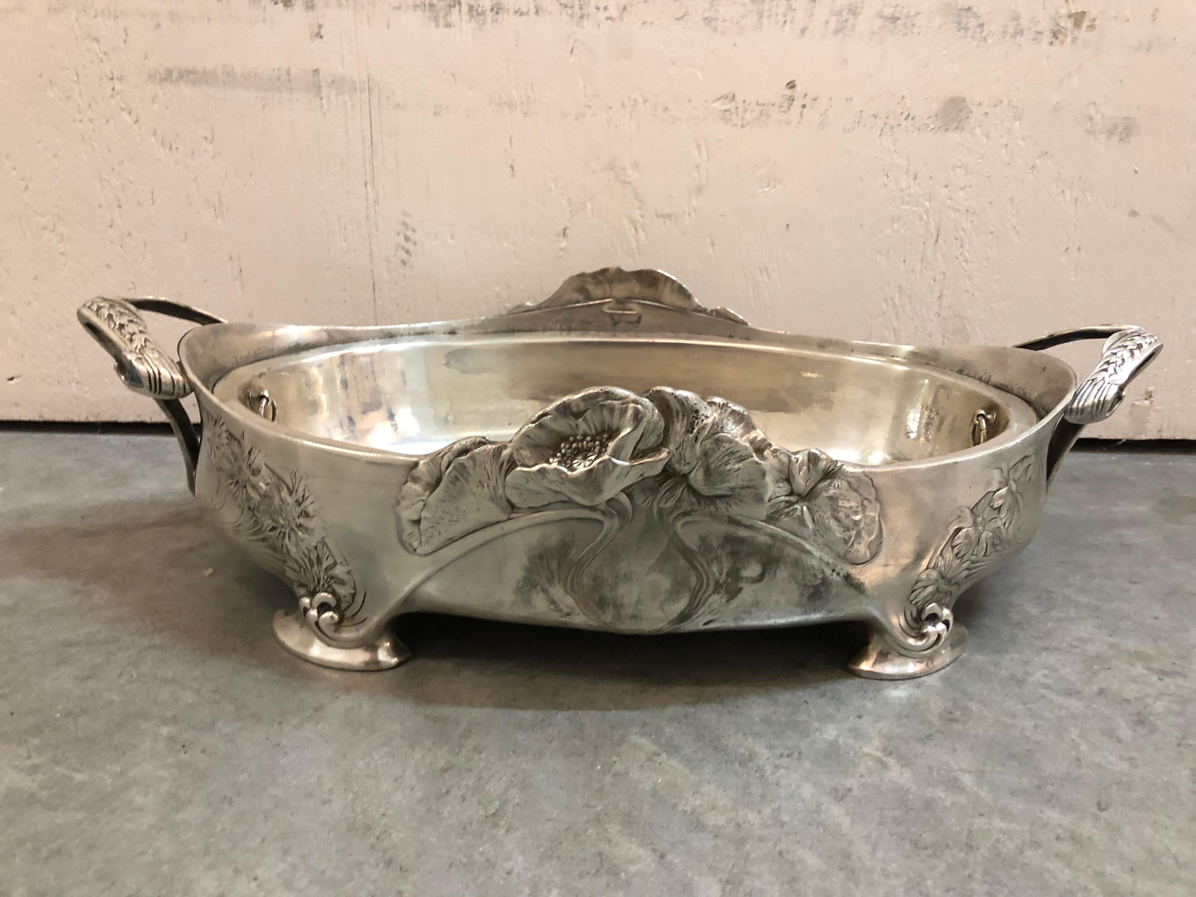 Centerpiece, Sign Gallia, in Silver Plated, Art Nouveau, Liberty, France, 1900 For Sale 8
