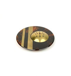 Centerpiece Tortoiseshell Effect and Brass by Team Guzzini, Italy, 1970s