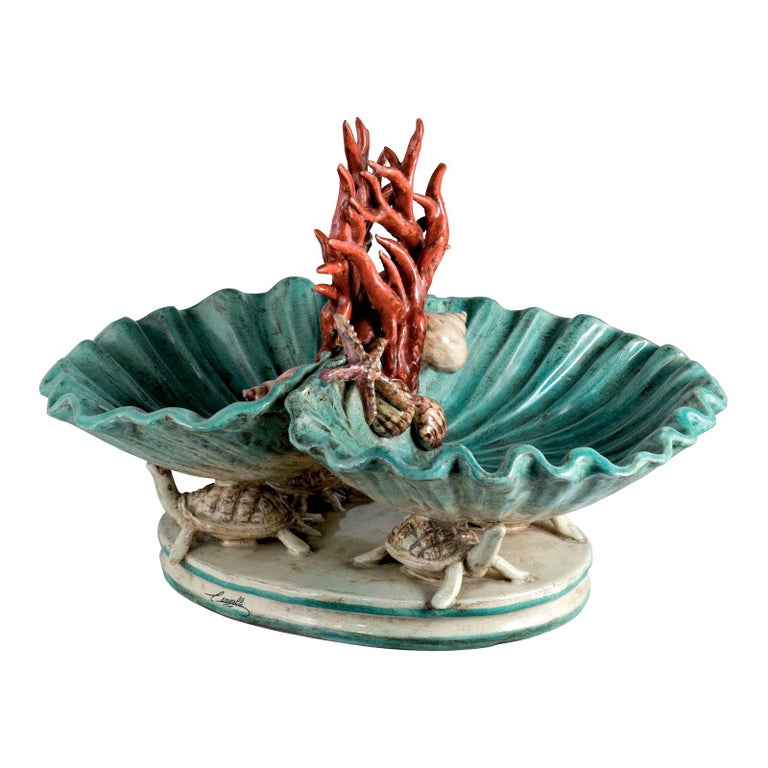 Centerpiece with Turtles and Shells by Ceccarelli For Sale at 1stdibs