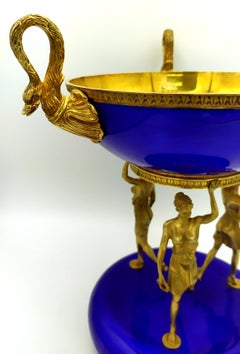 Centerpiece young women blue fired enamel sterling silver Salimbeni